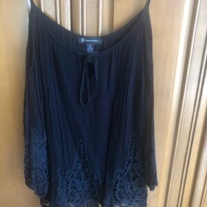 INC International Concepts Black Rayon Blend Top